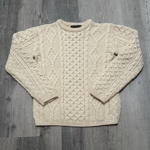 Callan Country Collection Sweater Mens Medium Wool Cable Knit Fisherman Ireland